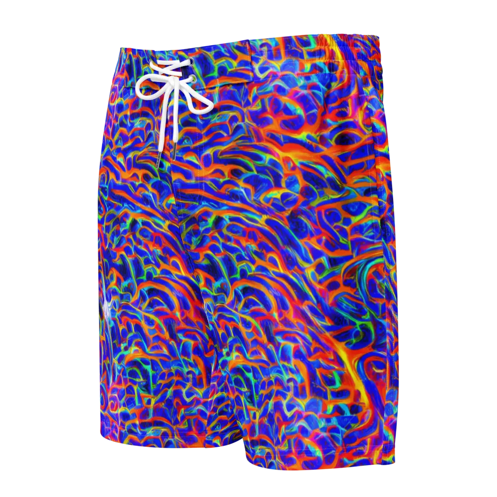 Fluorescent Fury on Men's Board Shorts — Front