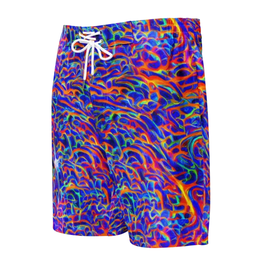 Fluorescent Fury on a Men's Board Shorts