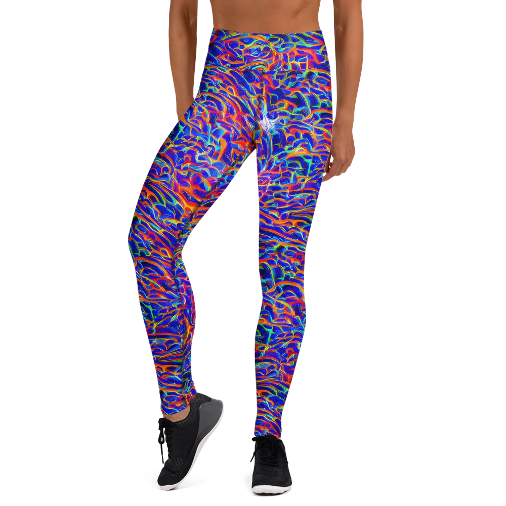 Fluorescent Fury on Yoga Leggings — Front