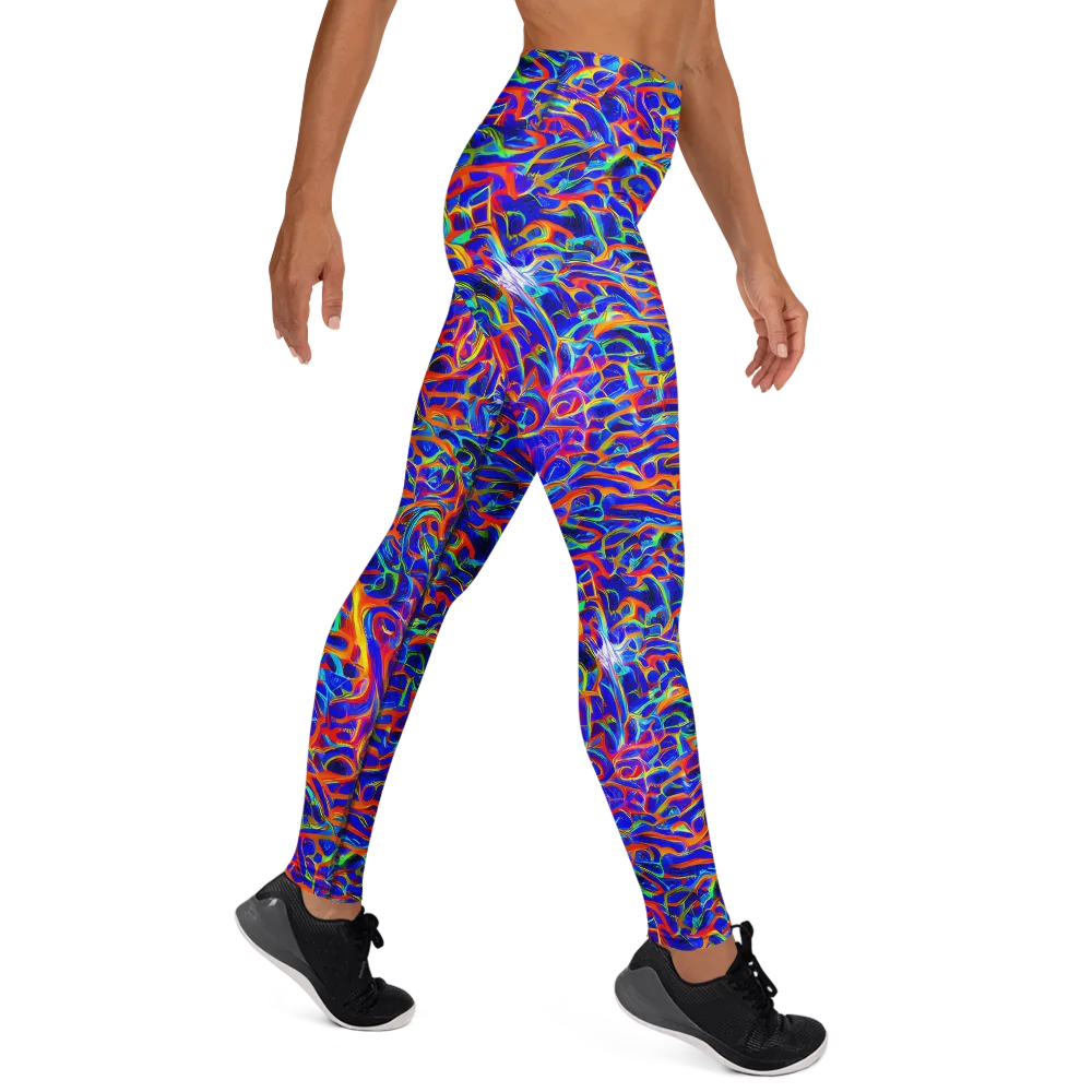 Fluorescent Fury on Yoga Leggings — Right
