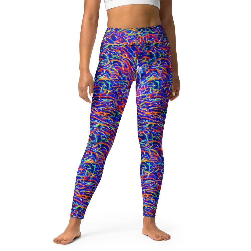 Fluorescent Fury on Yoga Leggings — Front