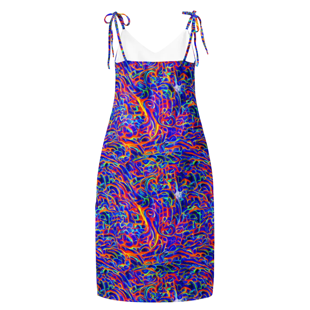 Fluorescent Fury on Slip Dress — Back