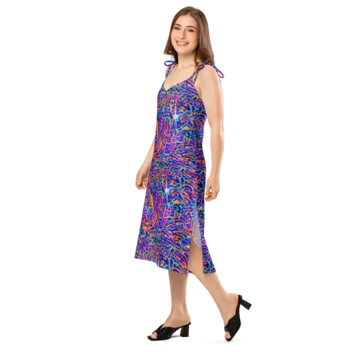 Fluorescent Fury on a Slip Dress
