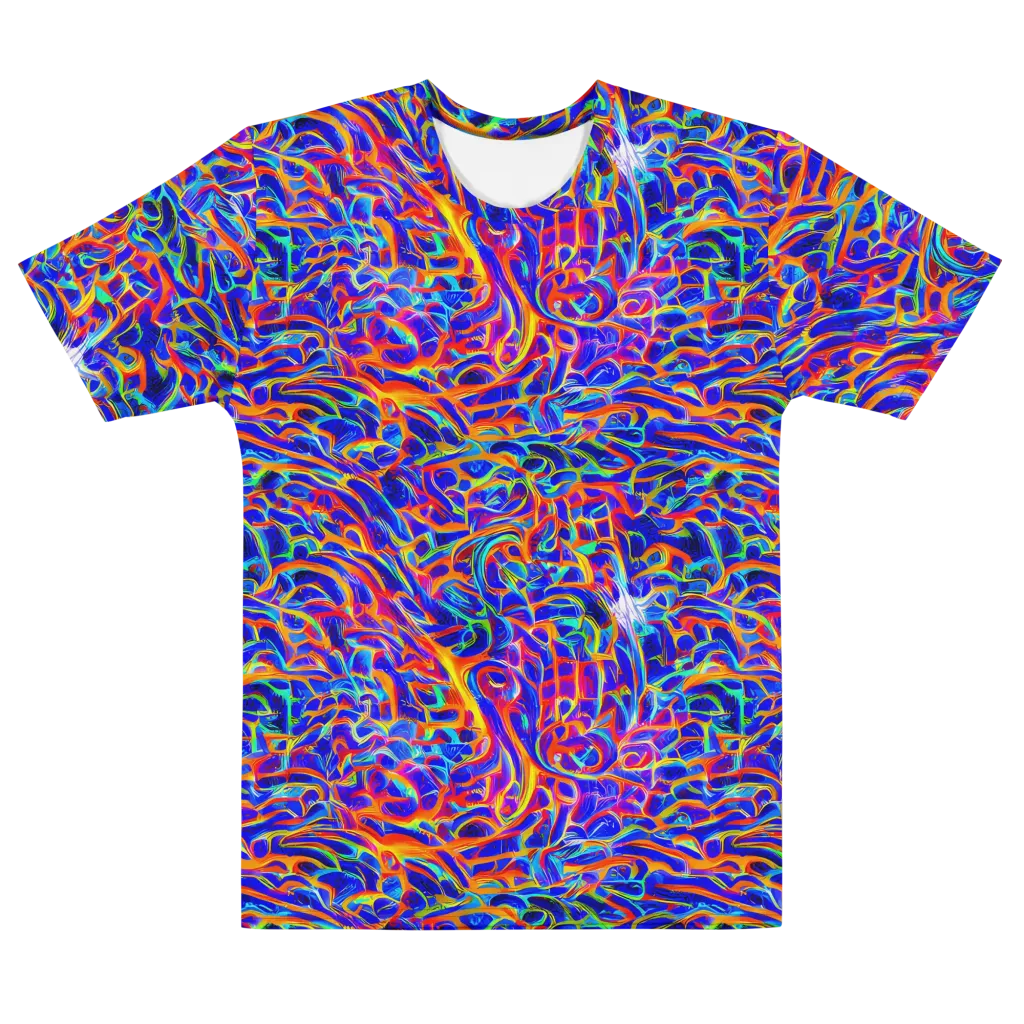 Fluorescent Fury on Men's Cotton Crew Neck T-Shirt — Front
