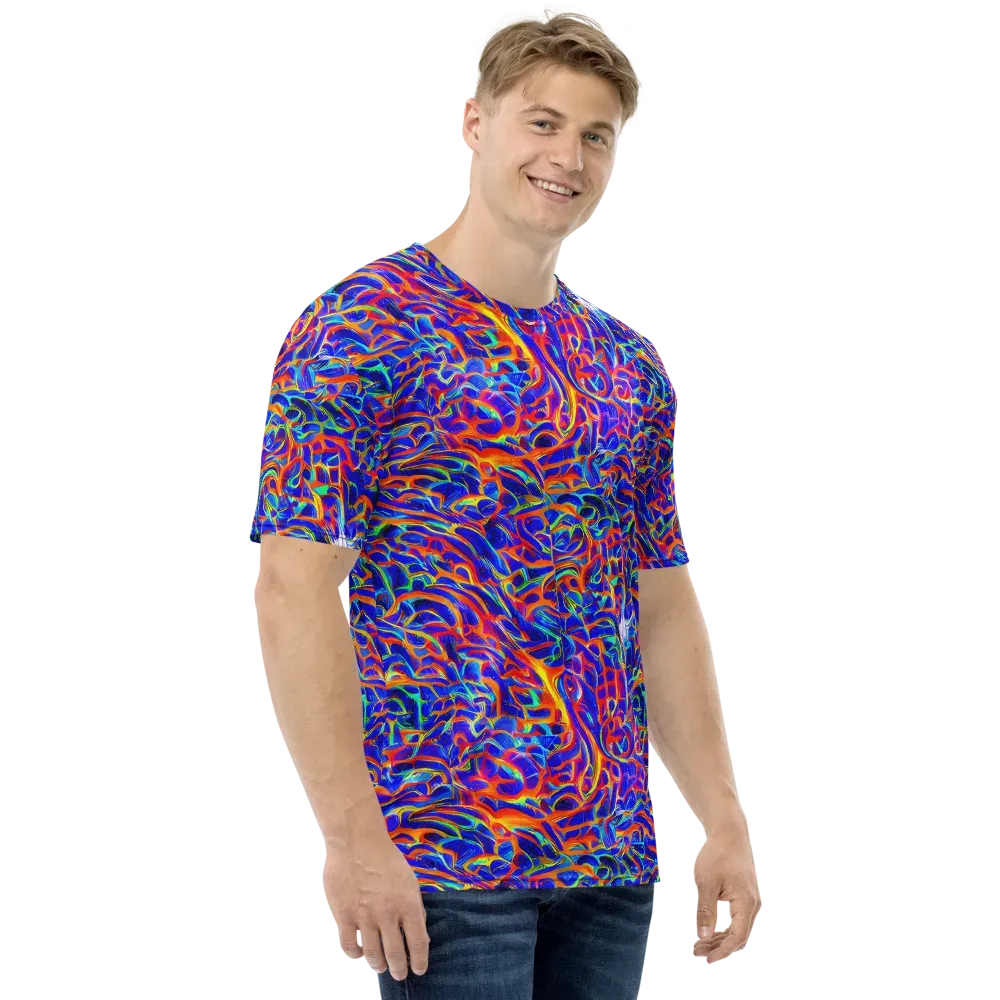 Fluorescent Fury on Men's Crew Neck T-Shirt — Right