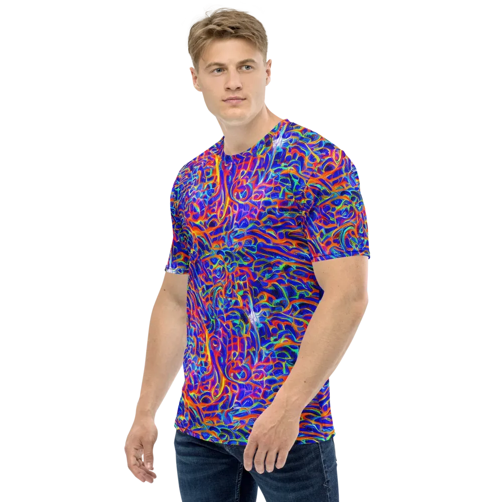Fluorescent Fury on Men's Crew Neck T-Shirt — Left