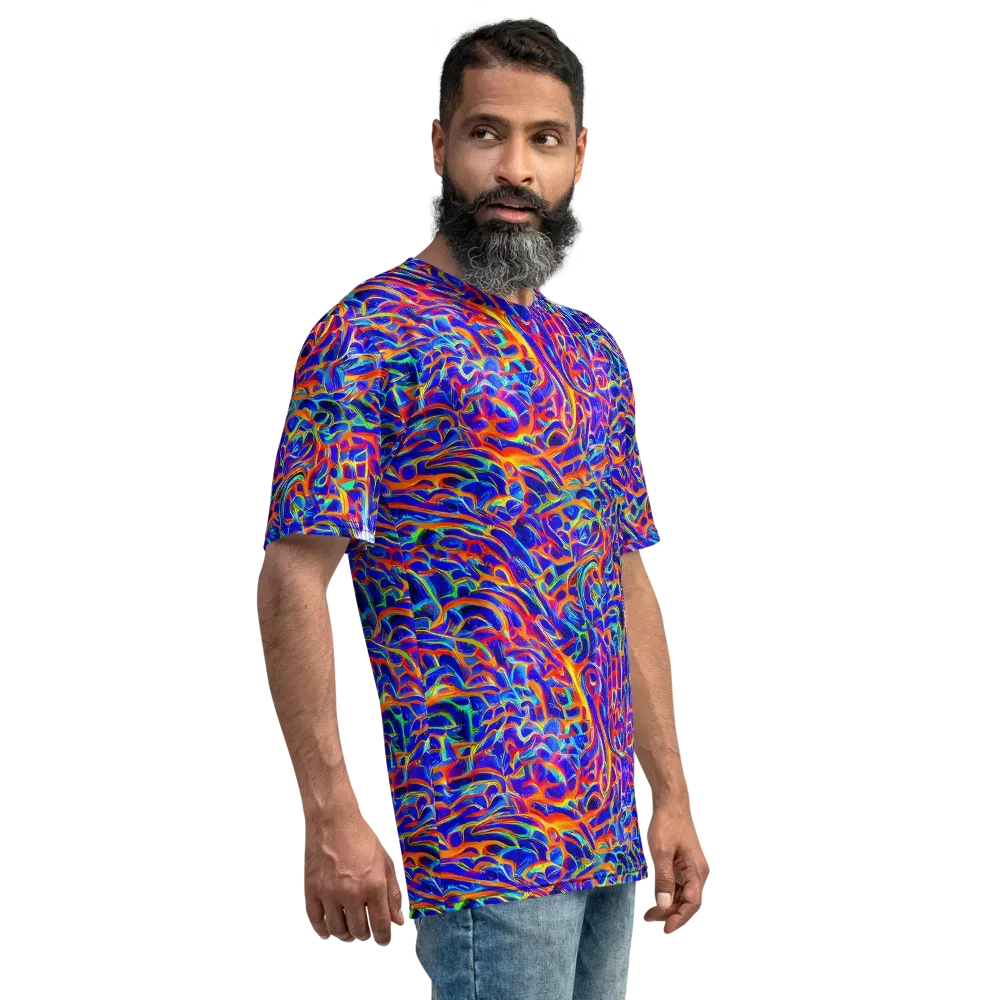 Fluorescent Fury on Men's Crew Neck T-Shirt — Right