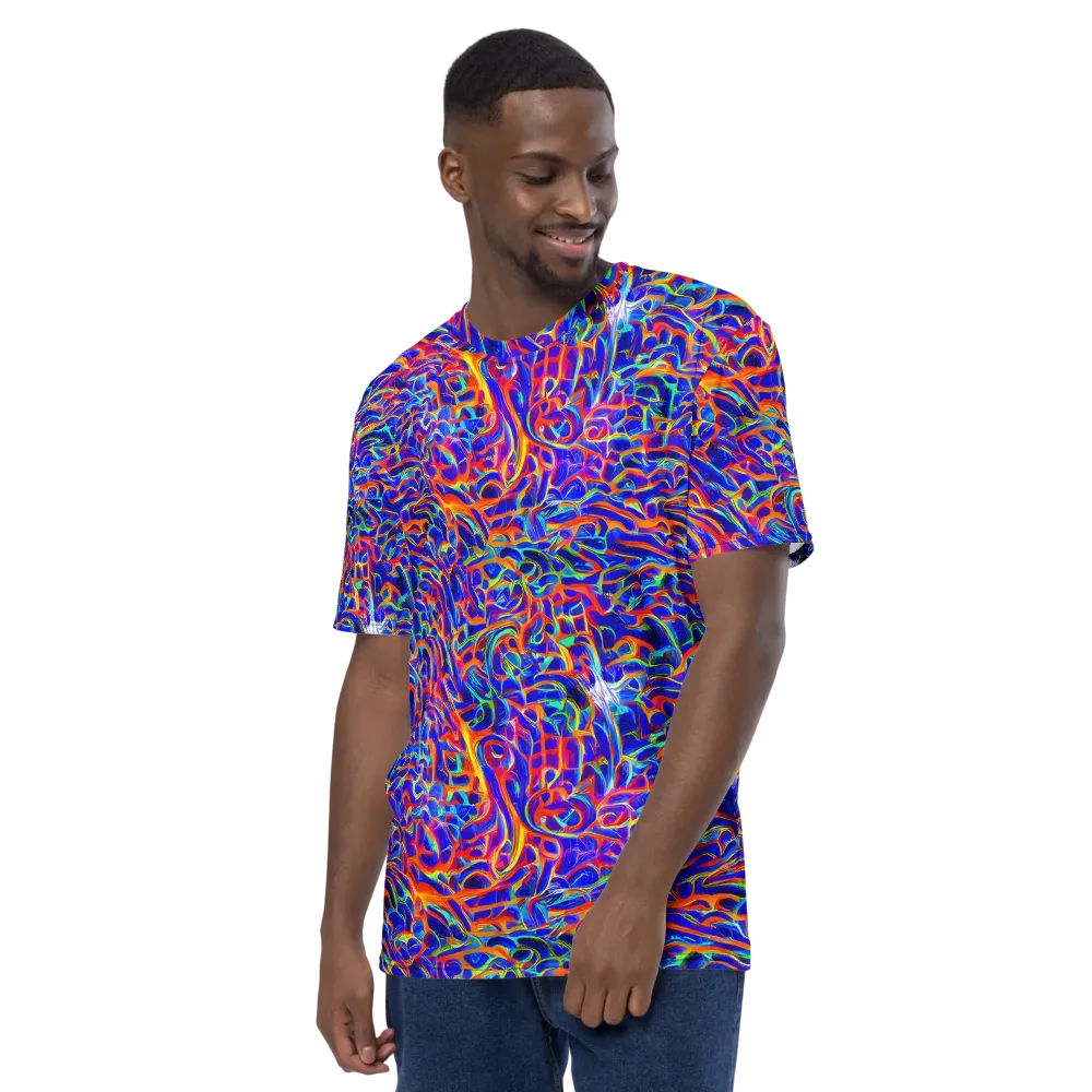 Fluorescent Fury on Men's Crew Neck T-Shirt — Left