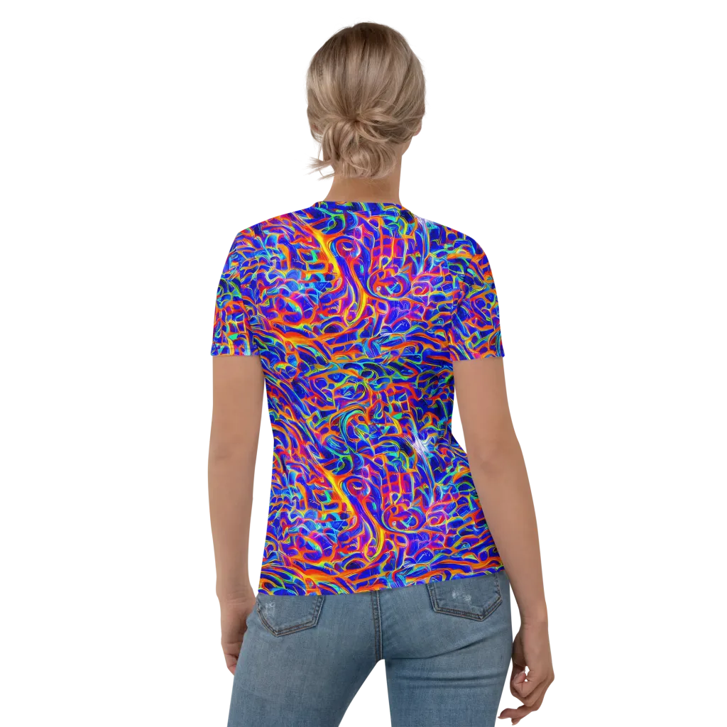 Fluorescent Fury on Women's Crew Neck T-Shirt — Back