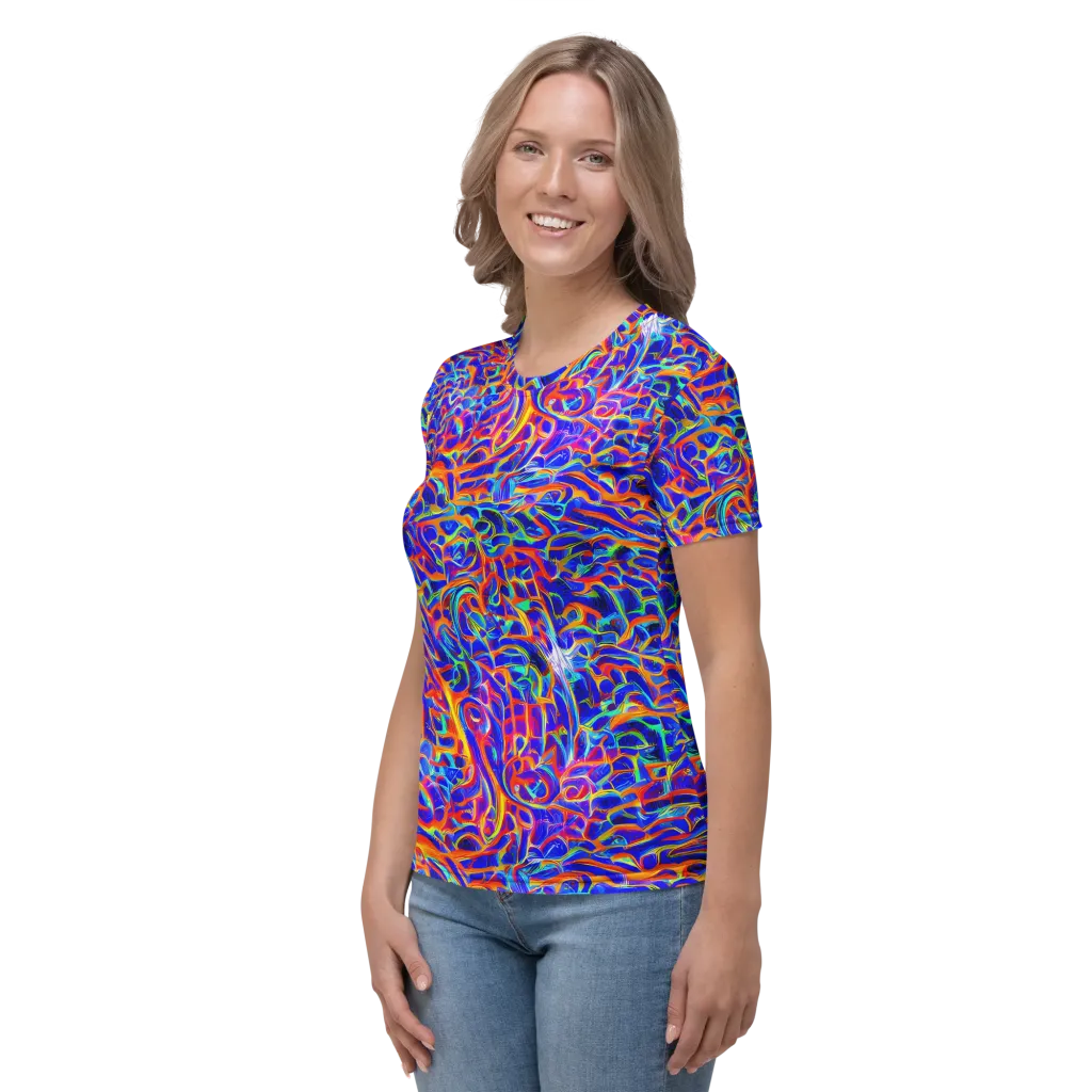 Fluorescent Fury on Women's Crew Neck T-Shirt — Left