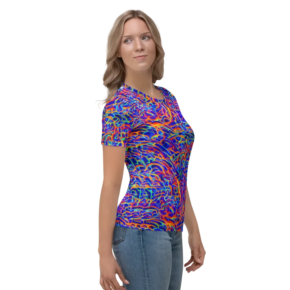 Fluorescent Fury on Women's Crew Neck T-Shirt — Right