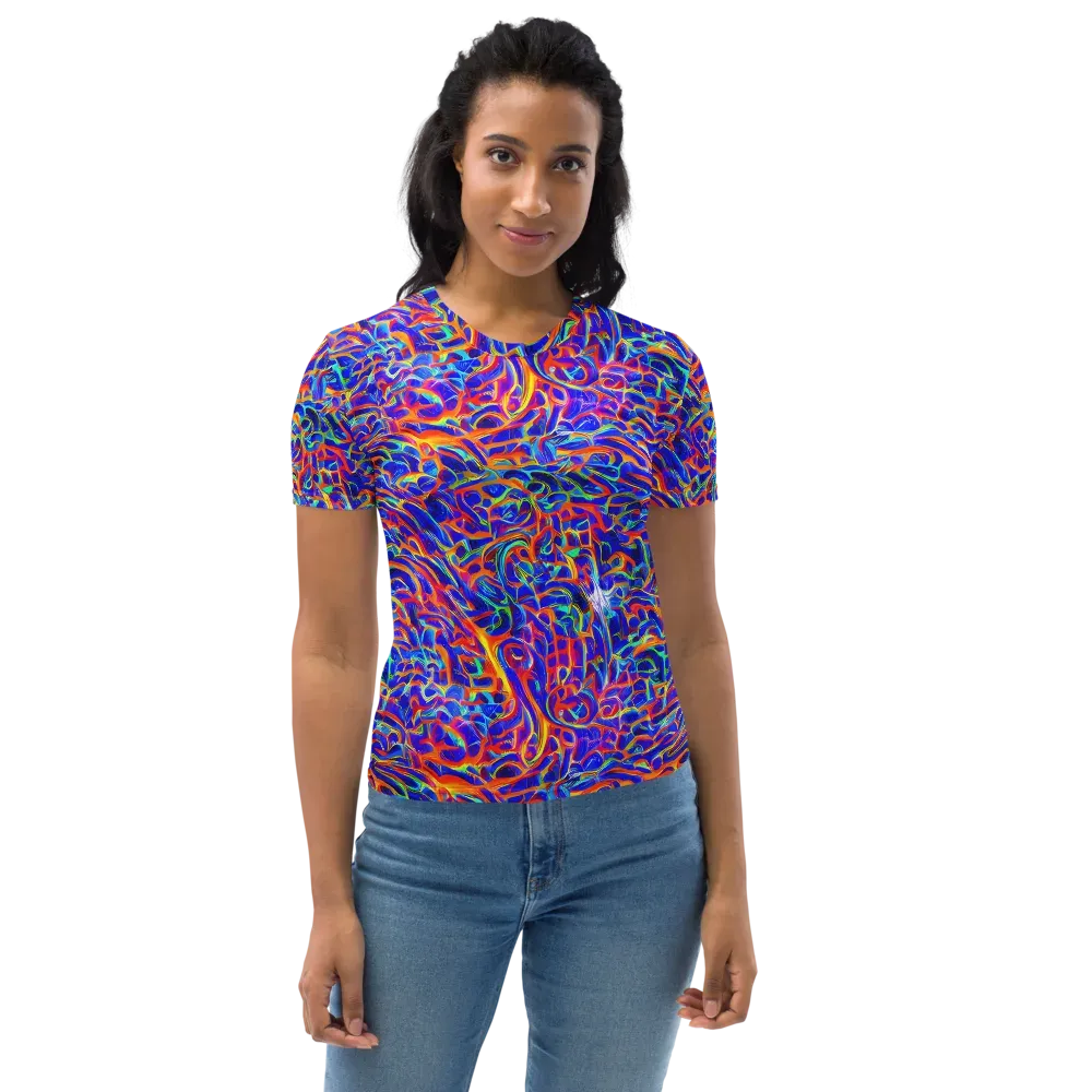 Fluorescent Fury on Women's Crew Neck T-Shirt — Front