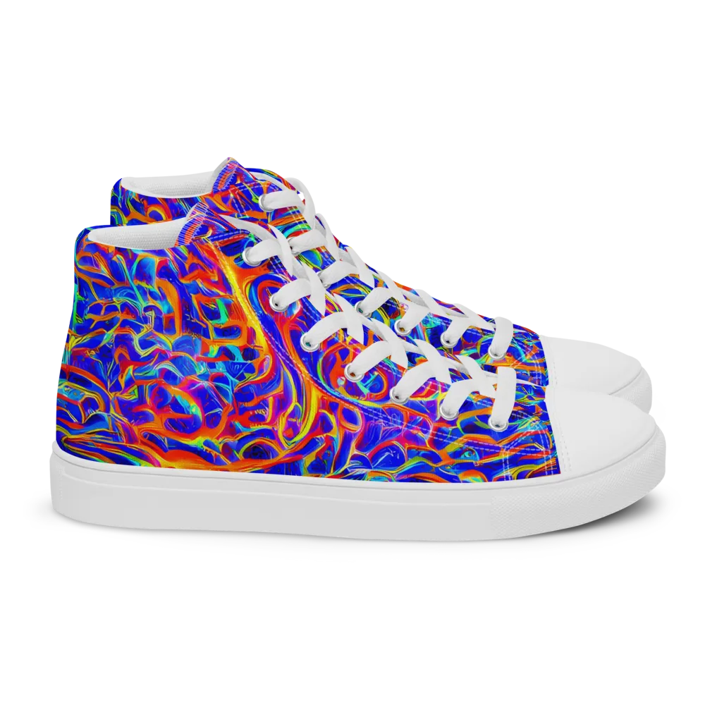 Fluorescent Fury on Women's High Top Canvas Shoes — Right