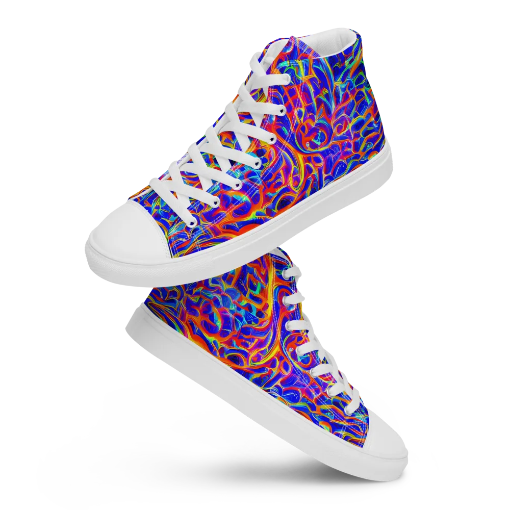 Fluorescent Fury on Women's High Top Canvas Shoes — Front