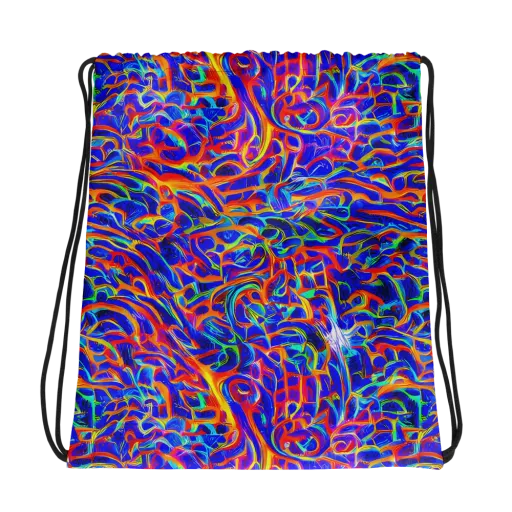 Fluorescent Fury on a Drawstring Bag