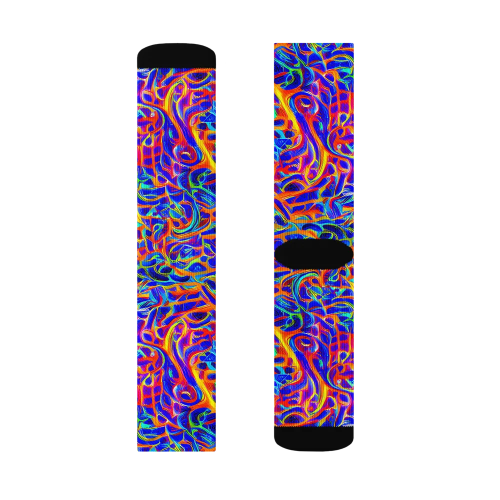 Fluorescent Fury on Socks — Left Sock
