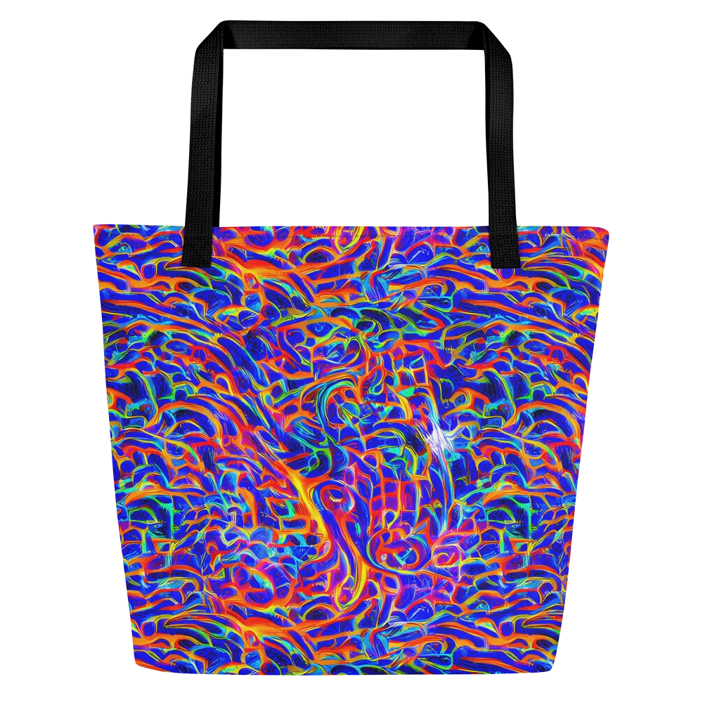 Fluorescent Fury on Large Tote Bag W/ Pocket — Front