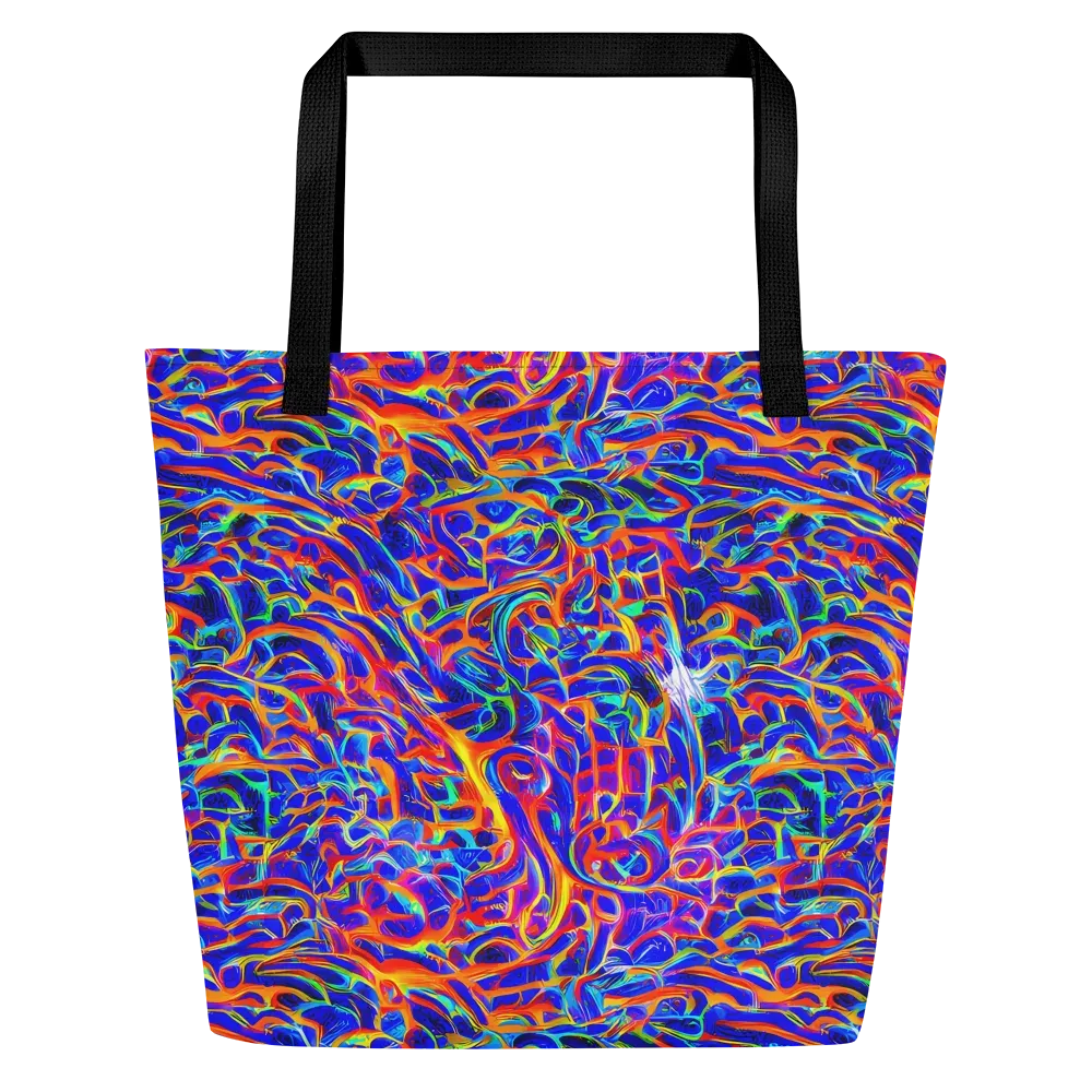 Fluorescent Fury on Large Tote Bag W/ Pocket — Front