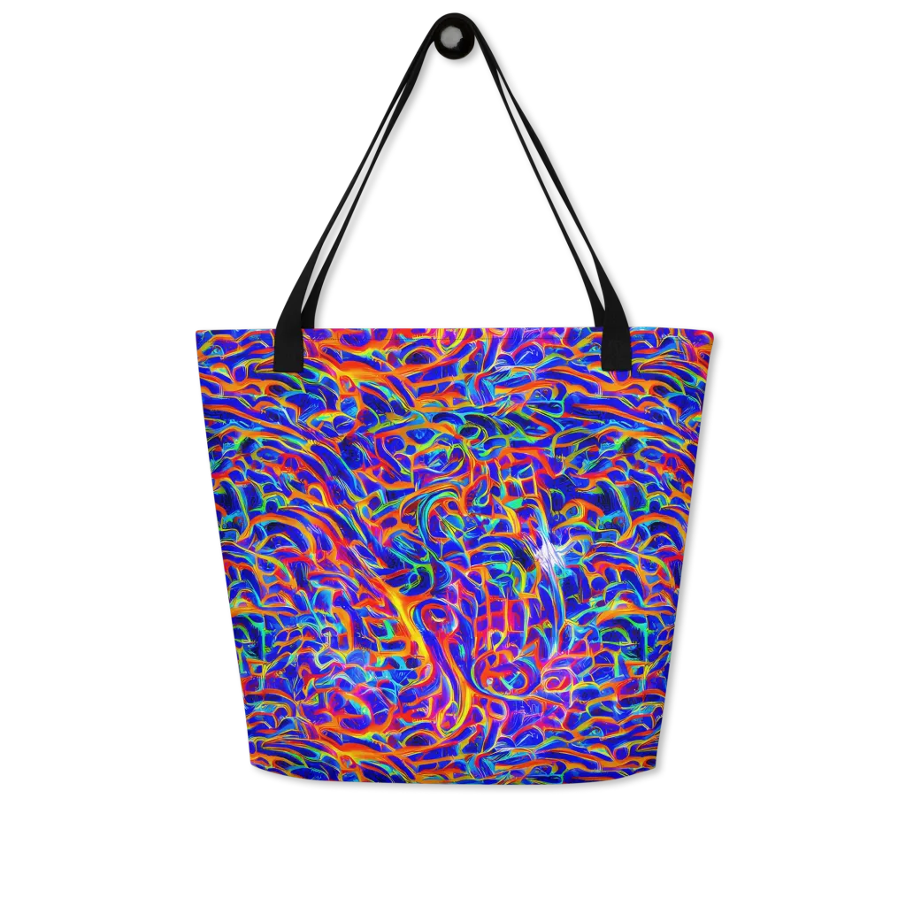 Fluorescent Fury on Large Tote Bag W/ Pocket — Front