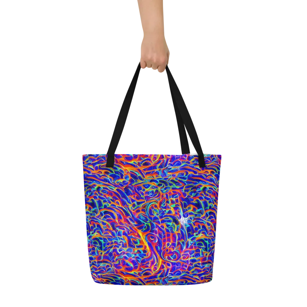 Fluorescent Fury on Large Tote Bag W/ Pocket — Front