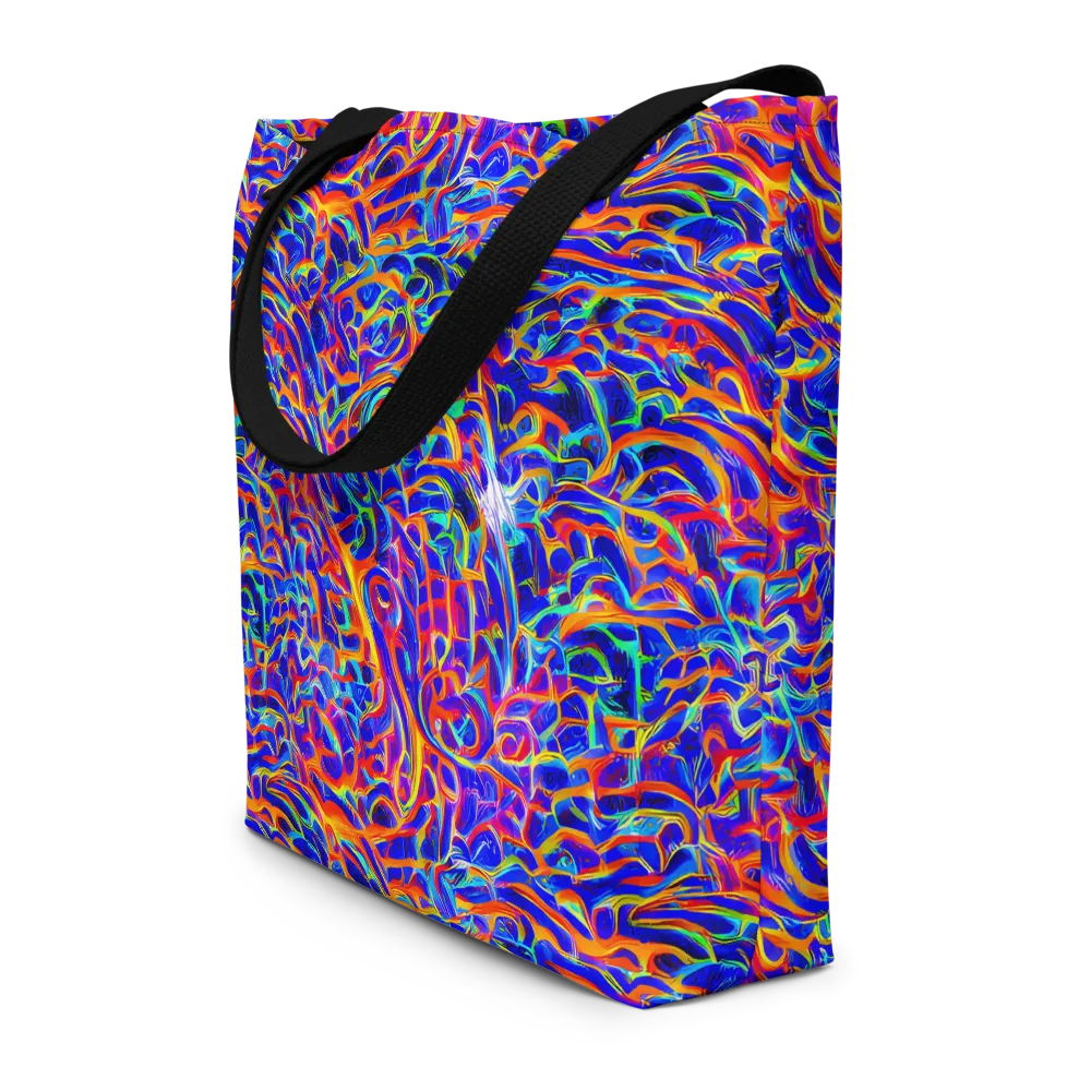 Fluorescent Fury on Large Tote Bag W/ Pocket — Front