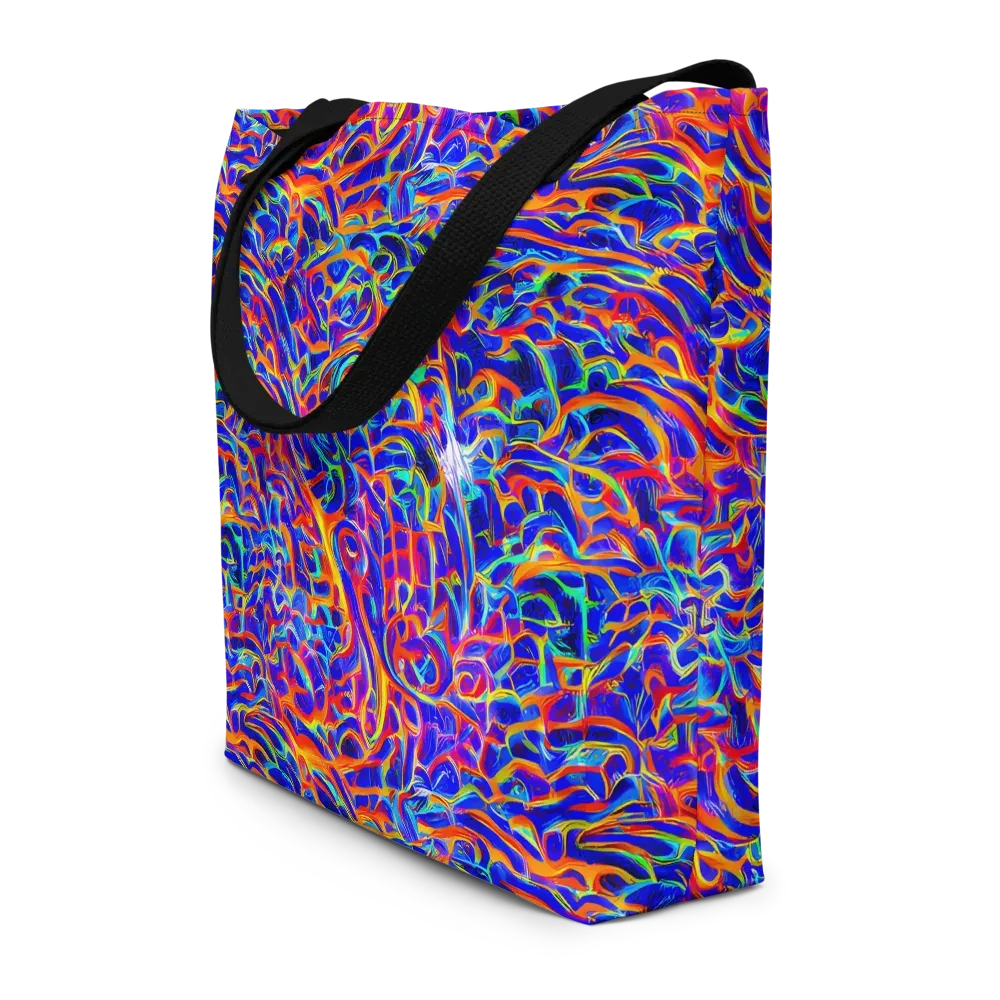 Fluorescent Fury on Large Tote Bag W/ Pocket — Front