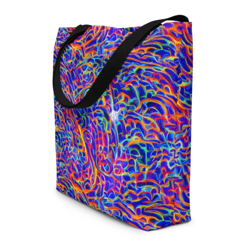 Fluorescent Fury on a Large Tote Bag W/ Pocket