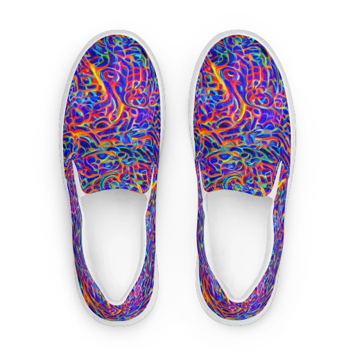 Fluorescent Fury on a Women's Slip-On Canvas Shoes