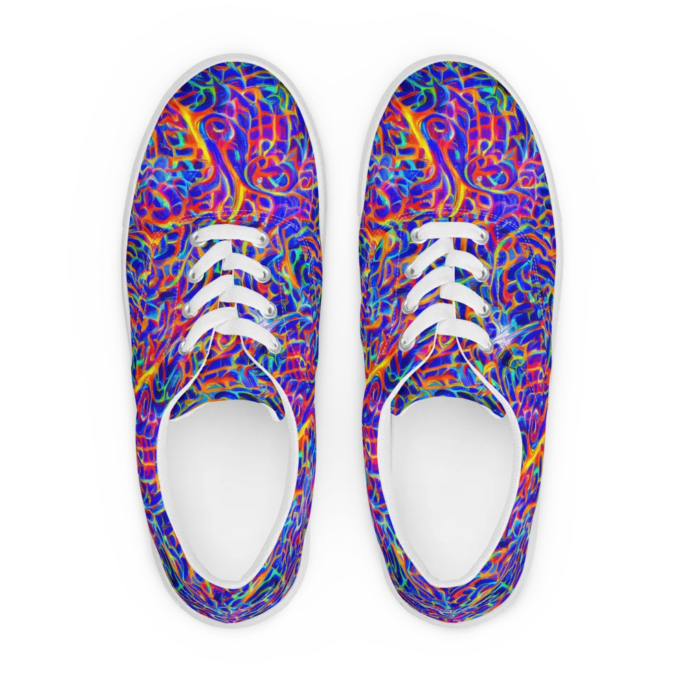 Fluorescent Fury on Men's Lace-Up Canvas Shoes — Front