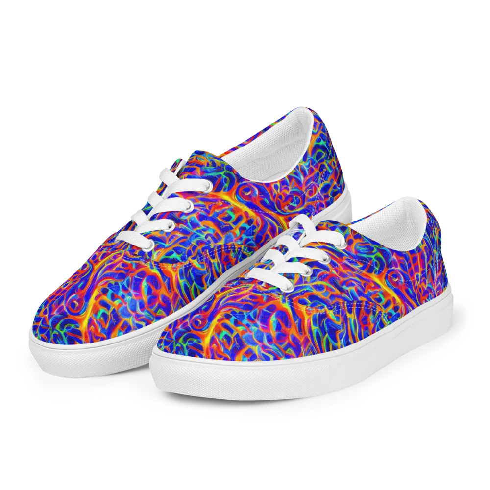 Fluorescent Fury on Men's Lace-Up Canvas Shoes — Left Front