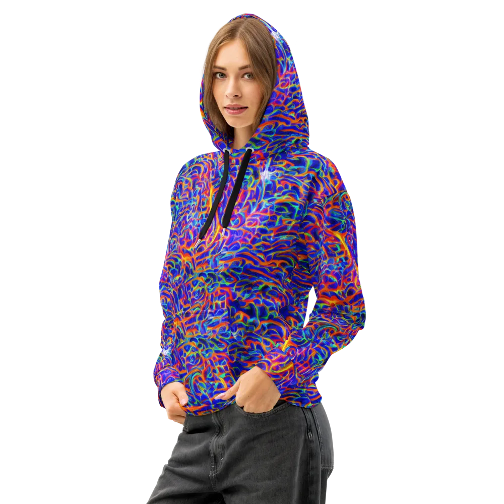 Fluorescent Fury on Cotton Hoodie — Left Front