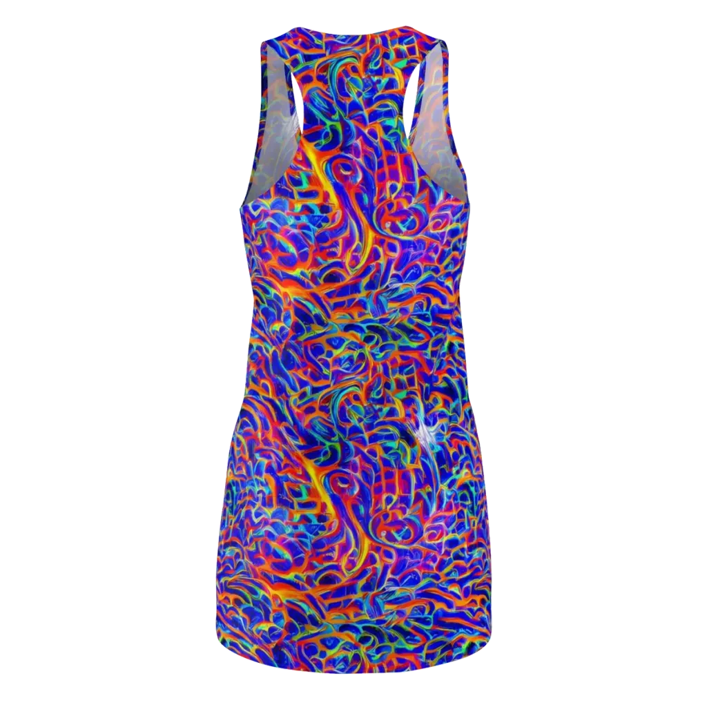 Fluorescent Fury on Racerback Dress — Back