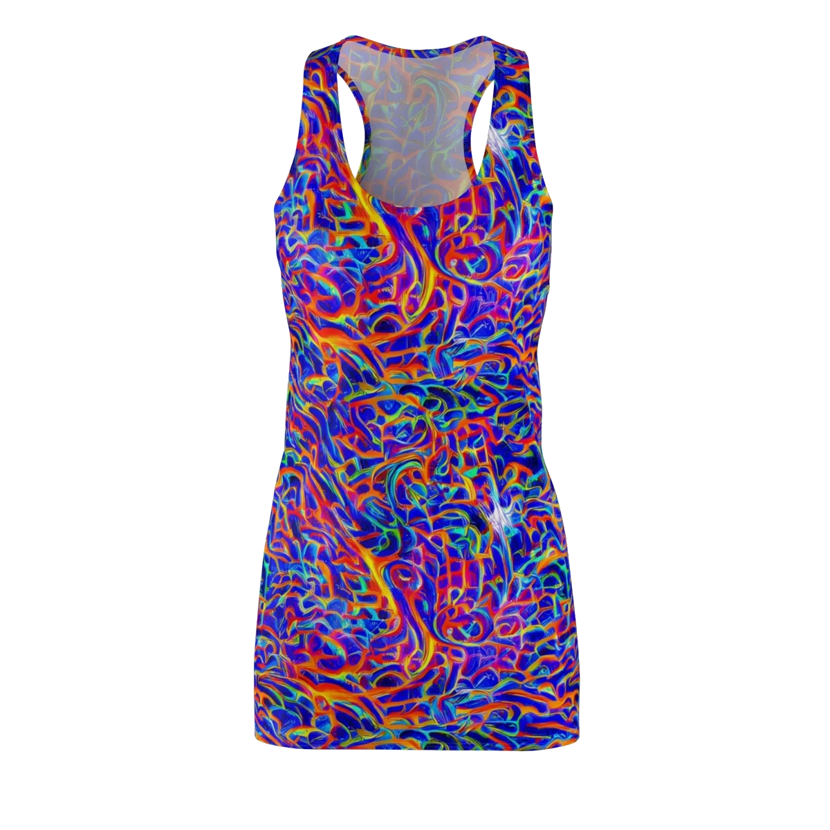 Fluorescent Fury on Racerback Dress — Front