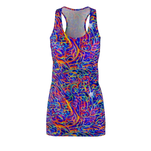 Fluorescent Fury on a Racerback Dress