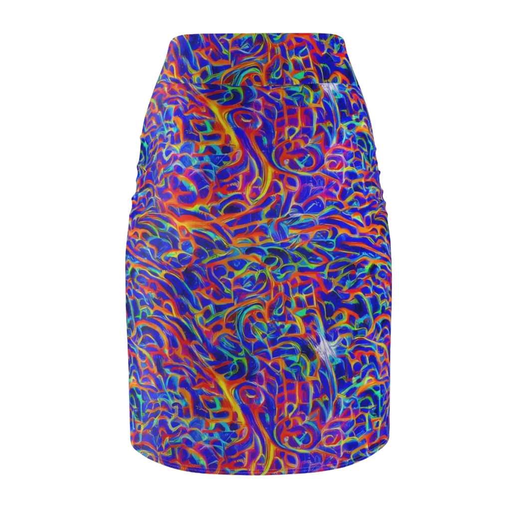 Fluorescent Fury on Pencil Skirt — Back