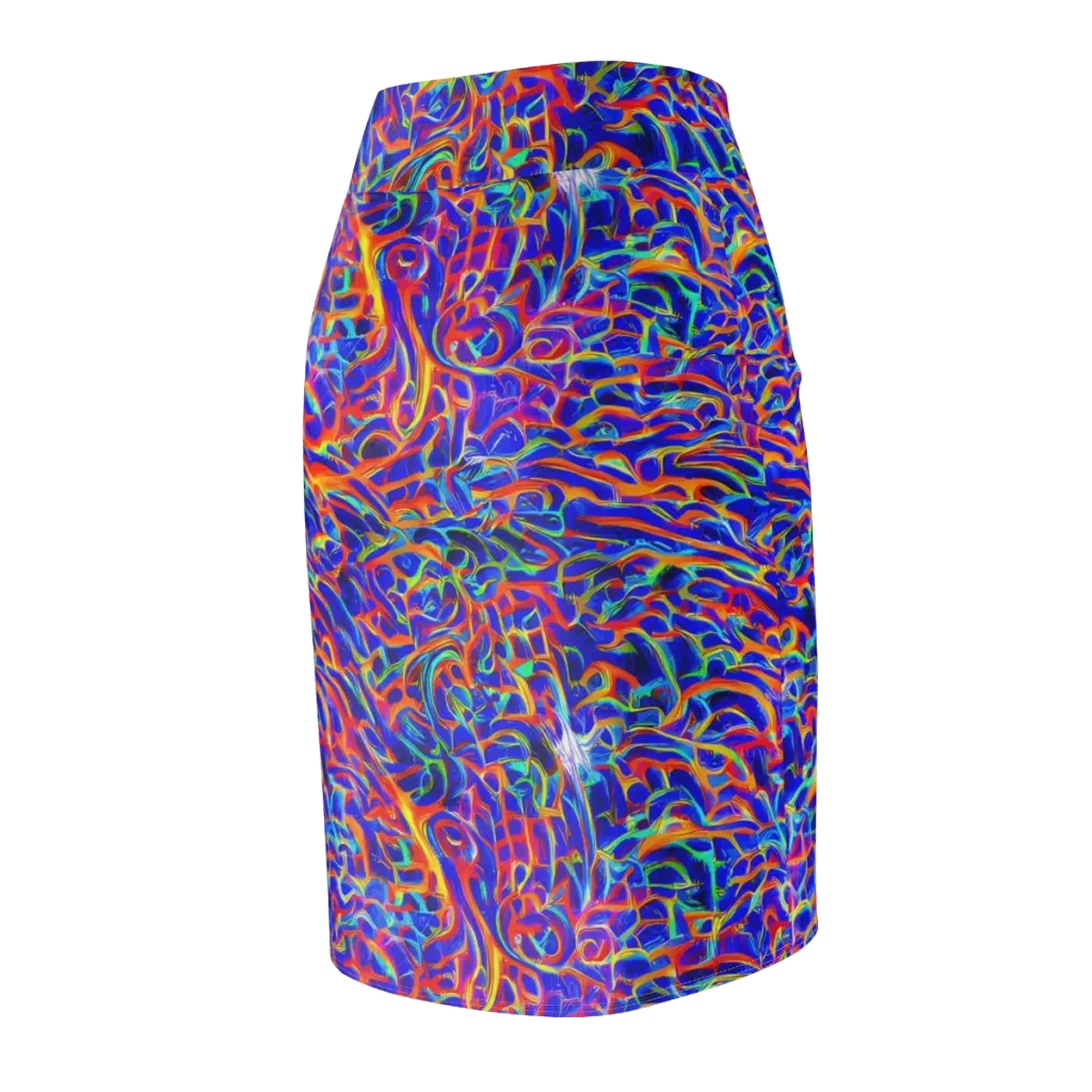Fluorescent Fury on Pencil Skirt — Back Side