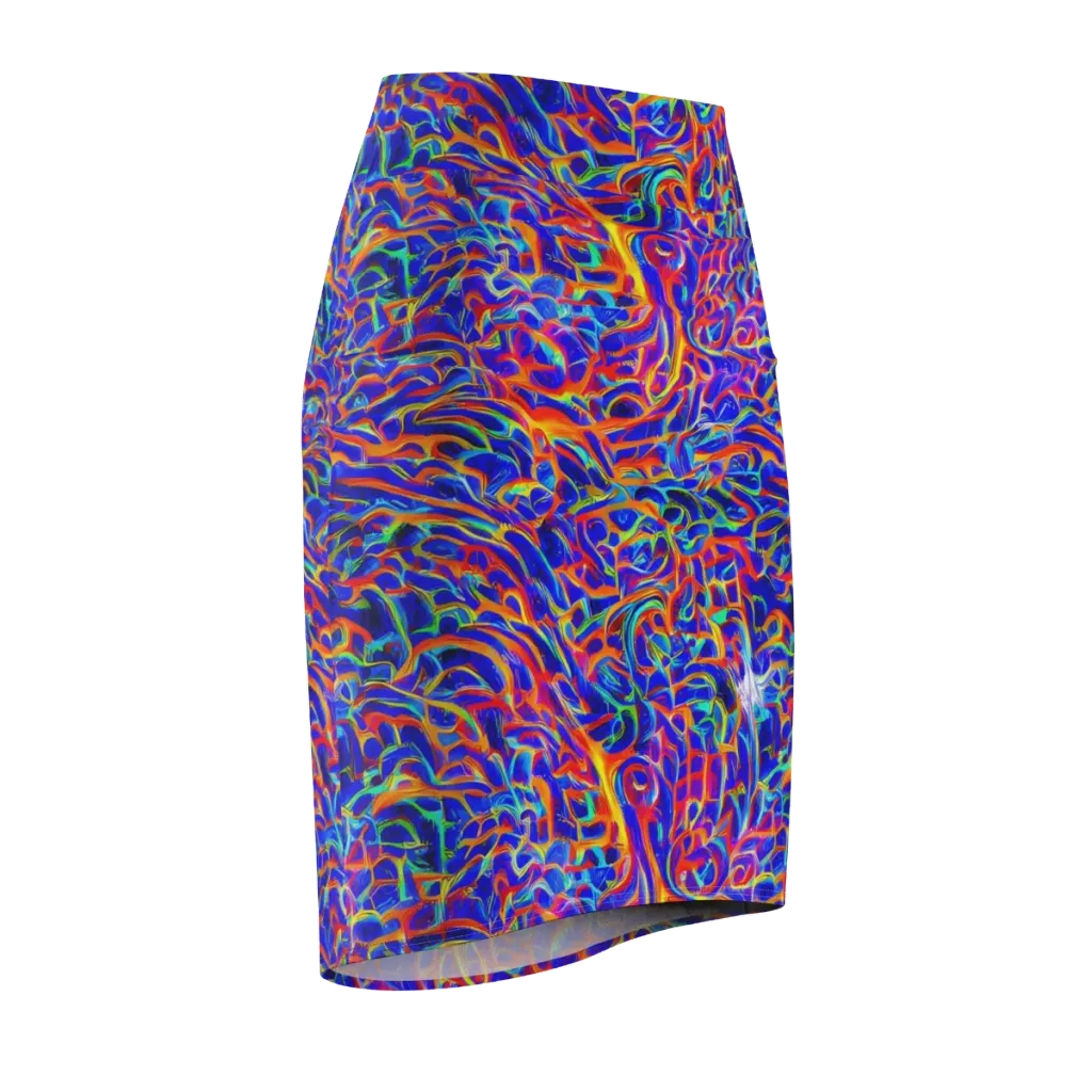 Fluorescent Fury on Pencil Skirt — Front Side