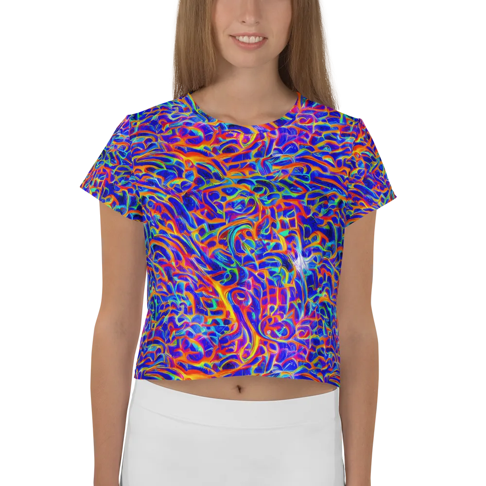 Fluorescent Fury on Crop Tee — Front