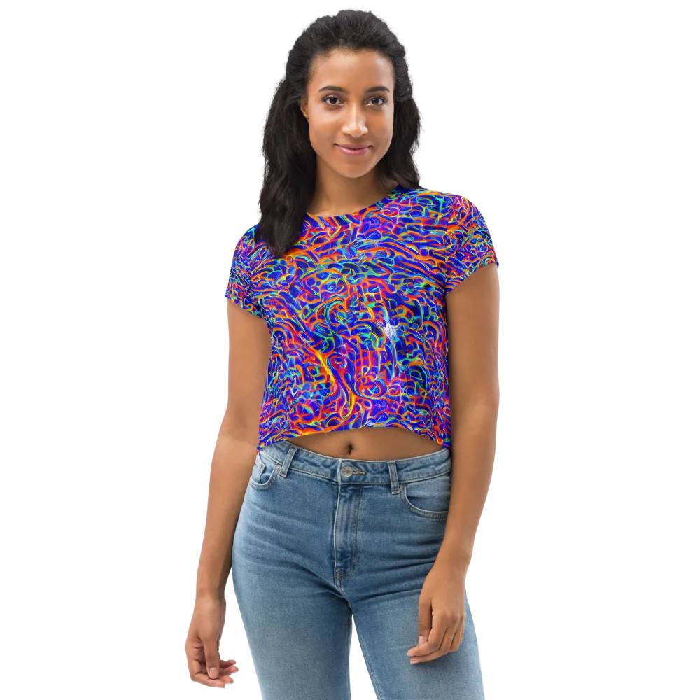 Fluorescent Fury on Crop Tee — Front