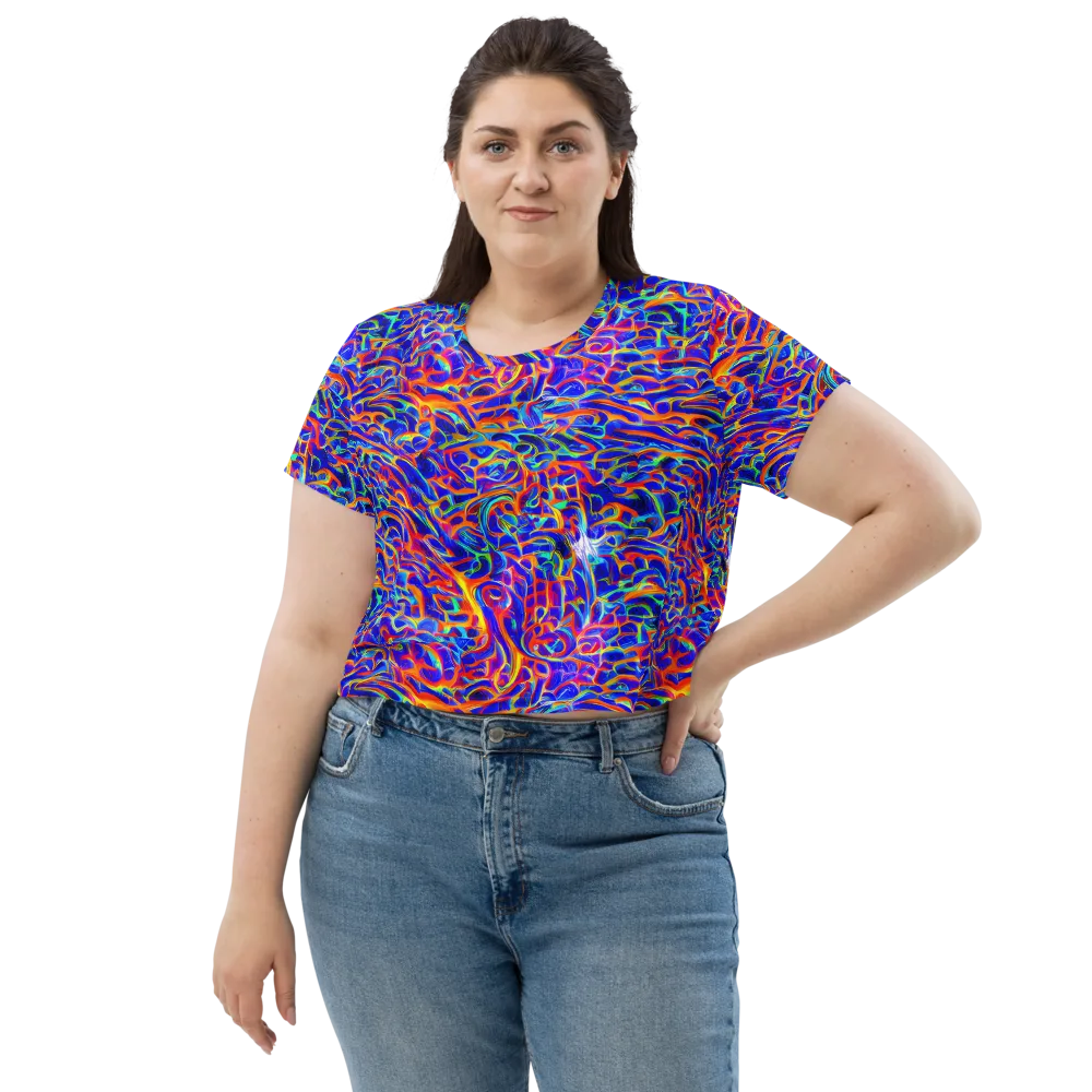 Fluorescent Fury on Crop Tee — Front