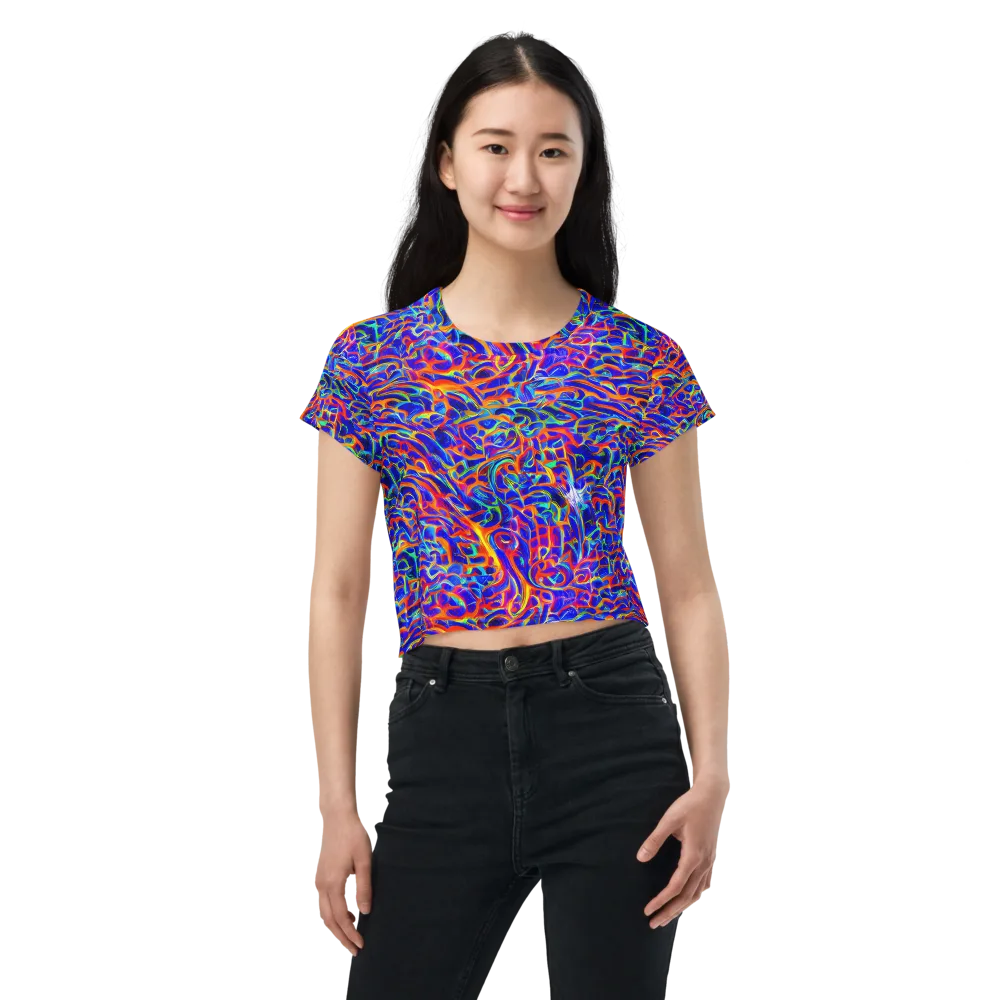 Fluorescent Fury on Crop Tee — Front
