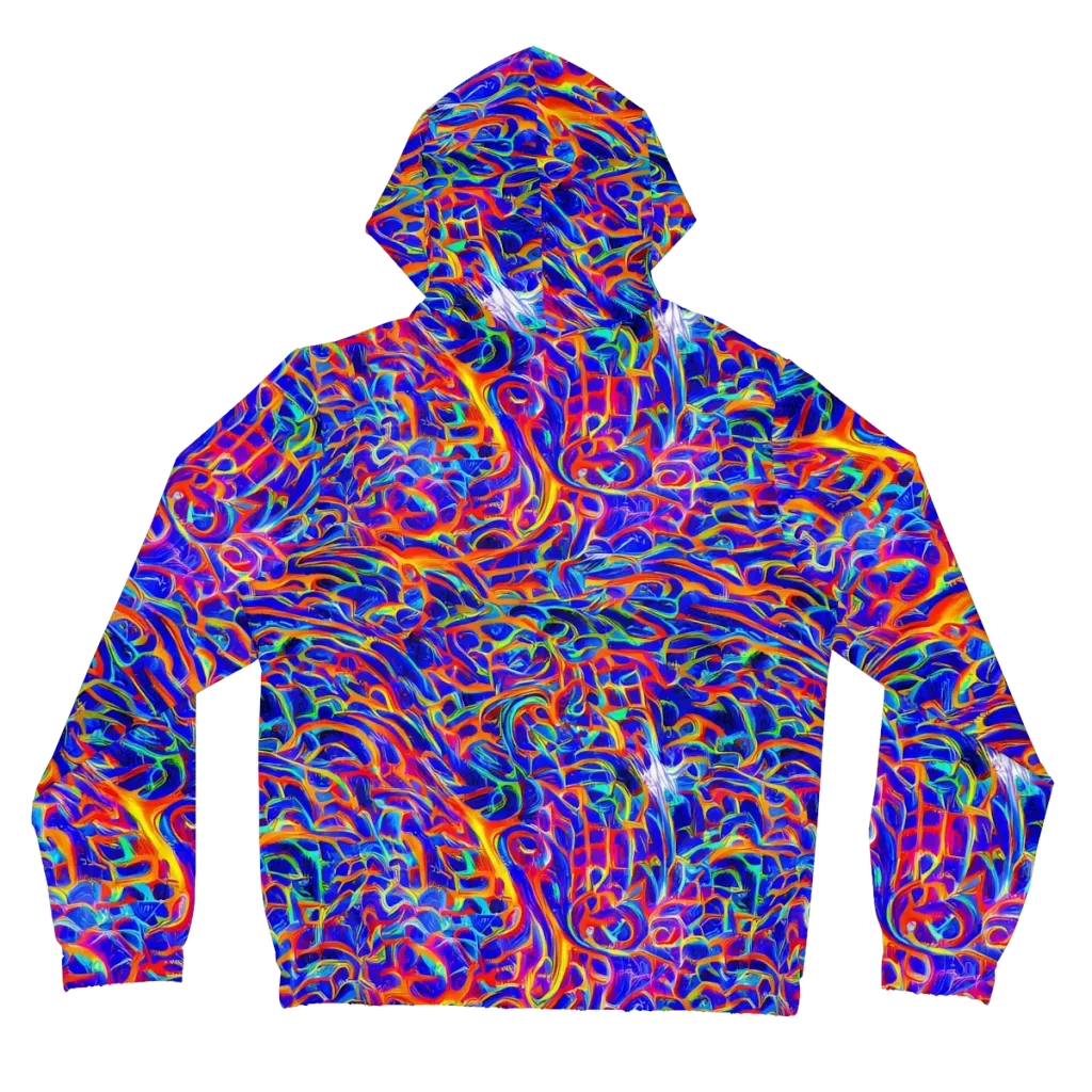 Fluorescent Fury on Women's Full-Zip Hoodie — Back