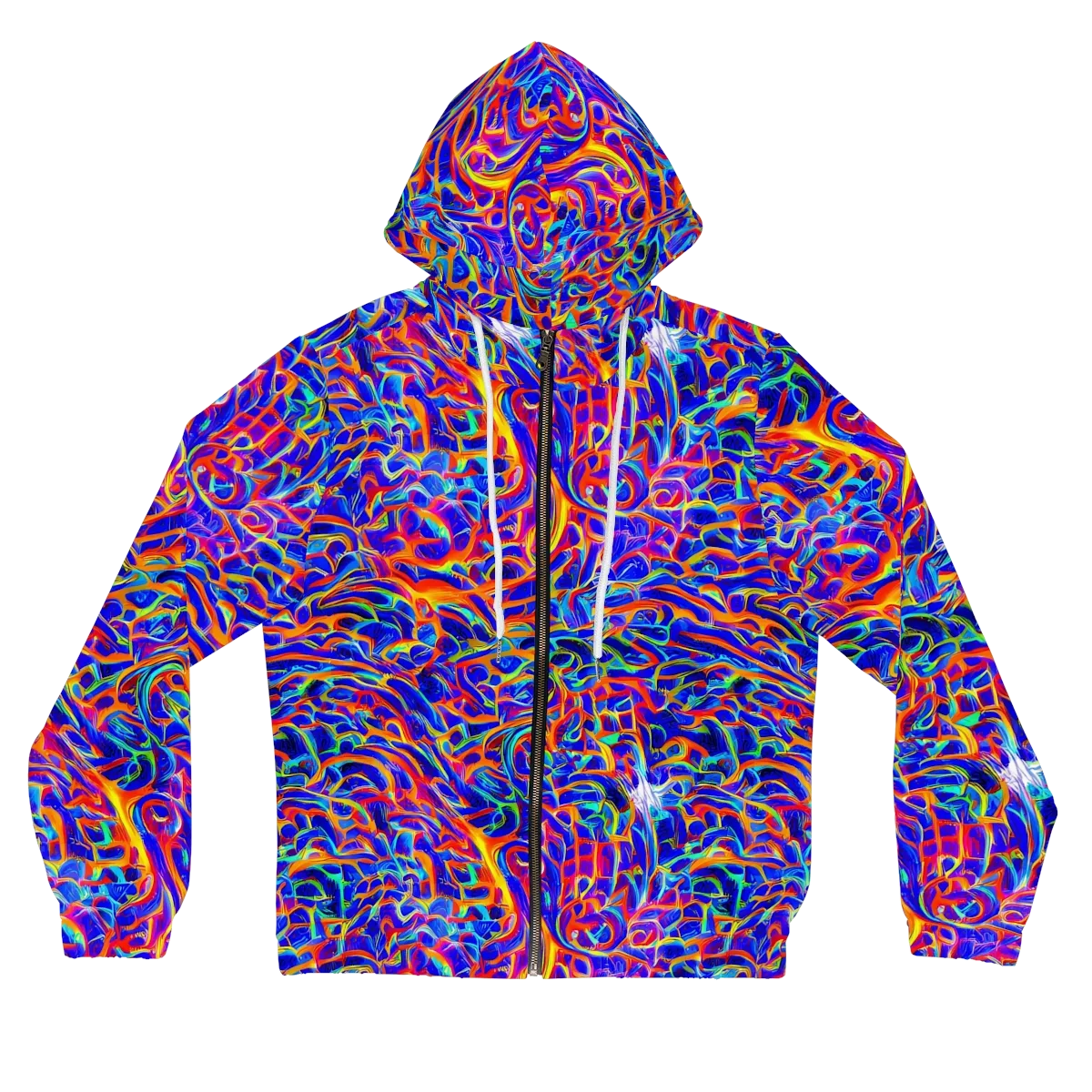 Fluorescent Fury on Women's Full-Zip Hoodie — Front