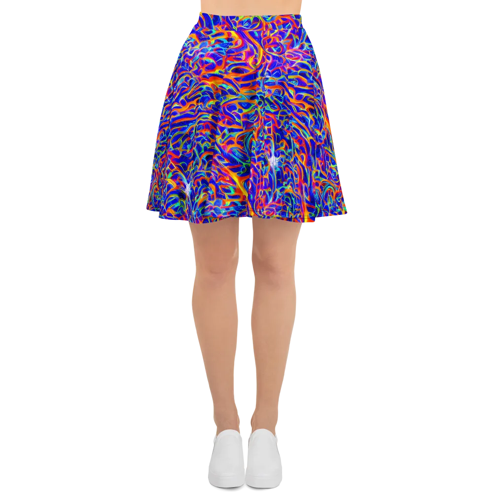 Fluorescent Fury on Skater Skirt — Front