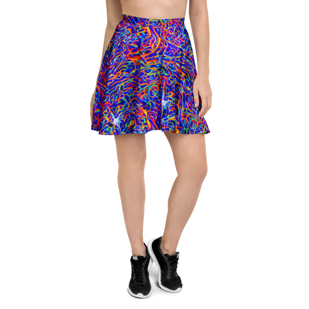 Fluorescent Fury on Skater Skirt — Front