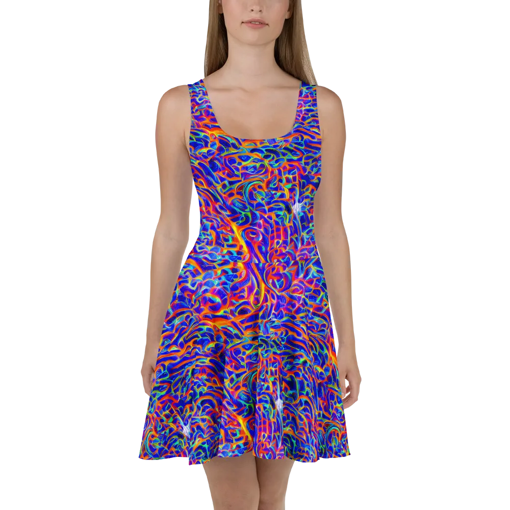 Fluorescent Fury on Skater Dress — Front