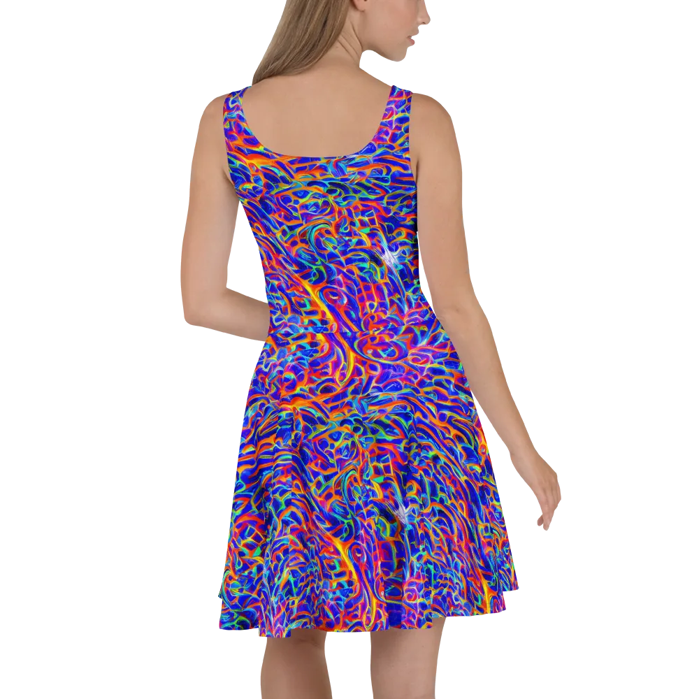 Fluorescent Fury on Skater Dress — Back