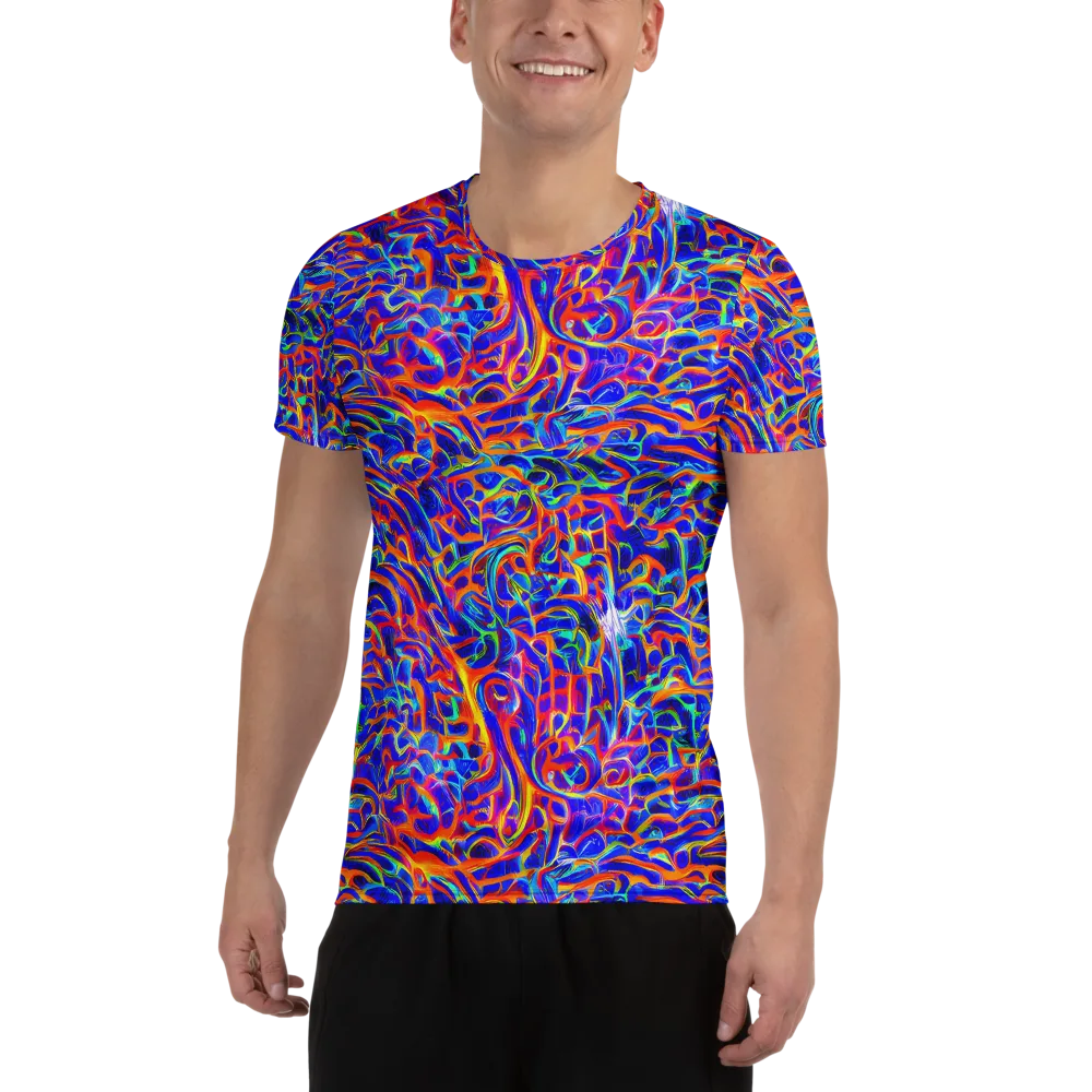 Fluorescent Fury on Men's Athletic T-Shirt — Front