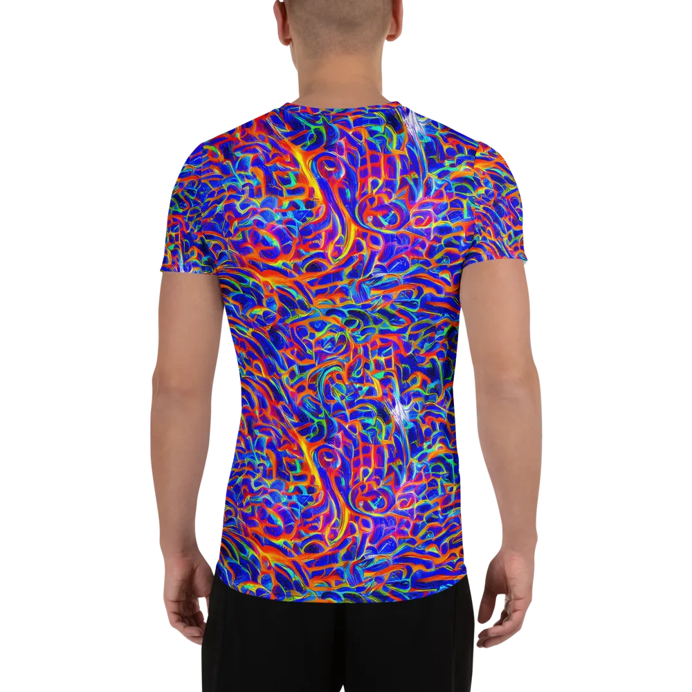 Fluorescent Fury on Men's Athletic T-Shirt — Back