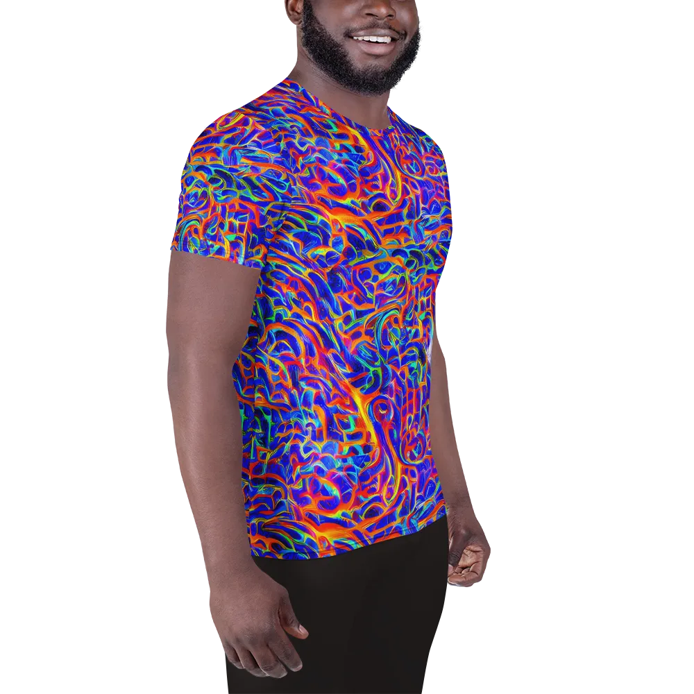 Fluorescent Fury on Men's Athletic T-Shirt — Right